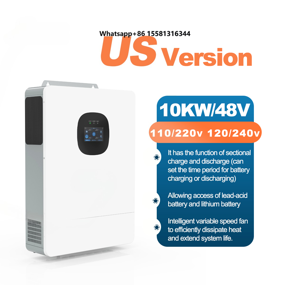 Split Phase Inverter 10Kw 110V 220V - UNC 10KW 10KVA 110V/220V 51.2V/48V Hibrit