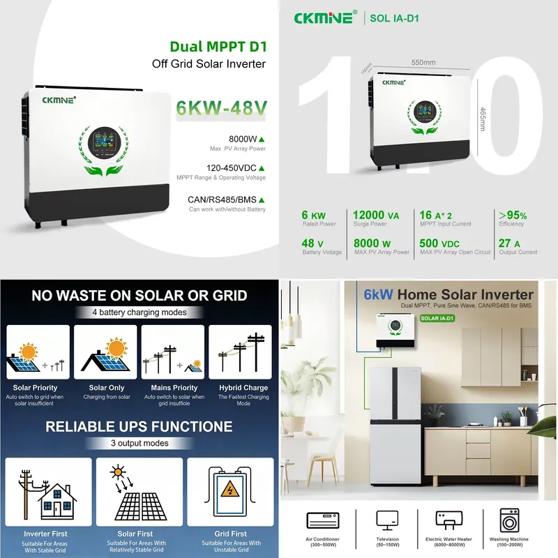 Off Grid Solar Inverter 48V 6000W - Sıcak Fırsat Toptan Çift MPPT Güneş