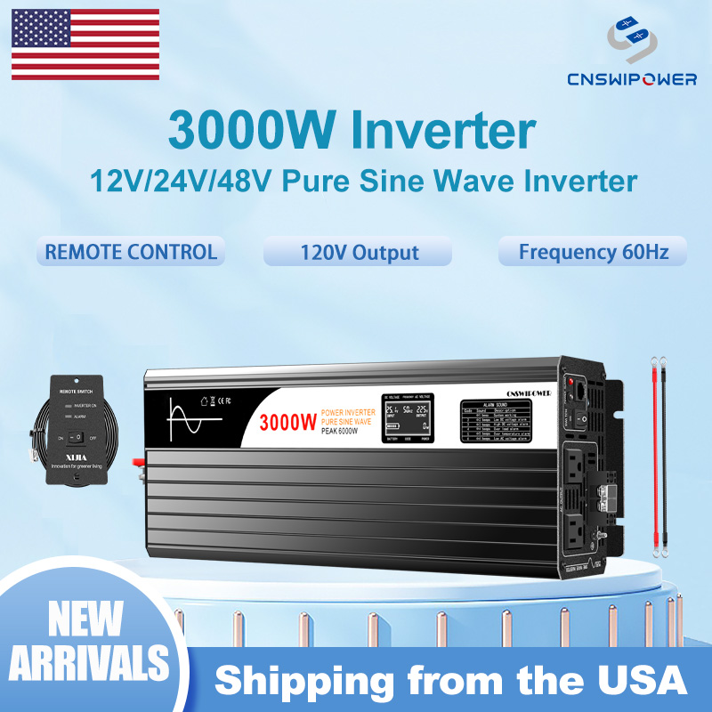 Inverter Pure Sine Wave 60Hz 120V 3000W - 3000W Saf Sinüs Dalga İnvertörü, 12V,