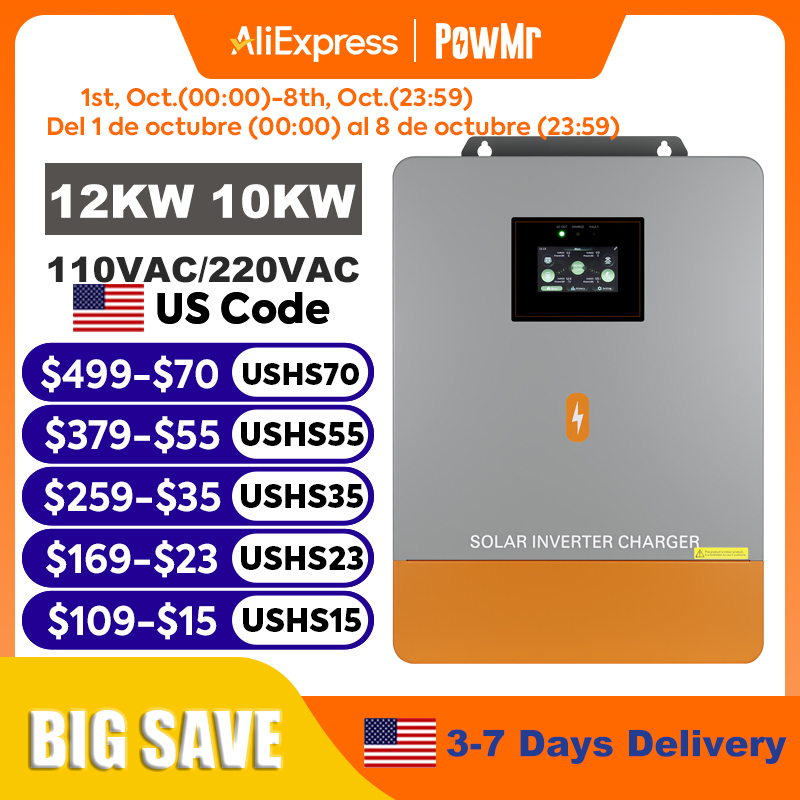Split Phase Inverter 10Kw 110V 220V - PowMr 12KW 10KW Bölünmüş Faz İnvertör