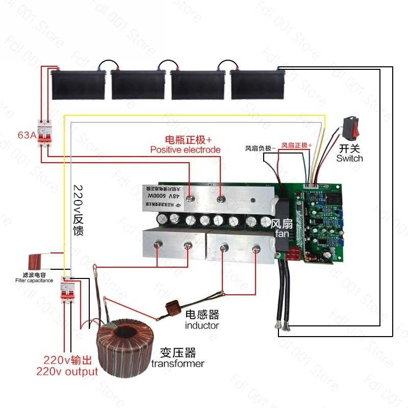 24V 48V 60V 72V 90V DC'den AC' - Pure Sine Wave Inverter 5000W 48V 220V incelemesi ve fiyatı