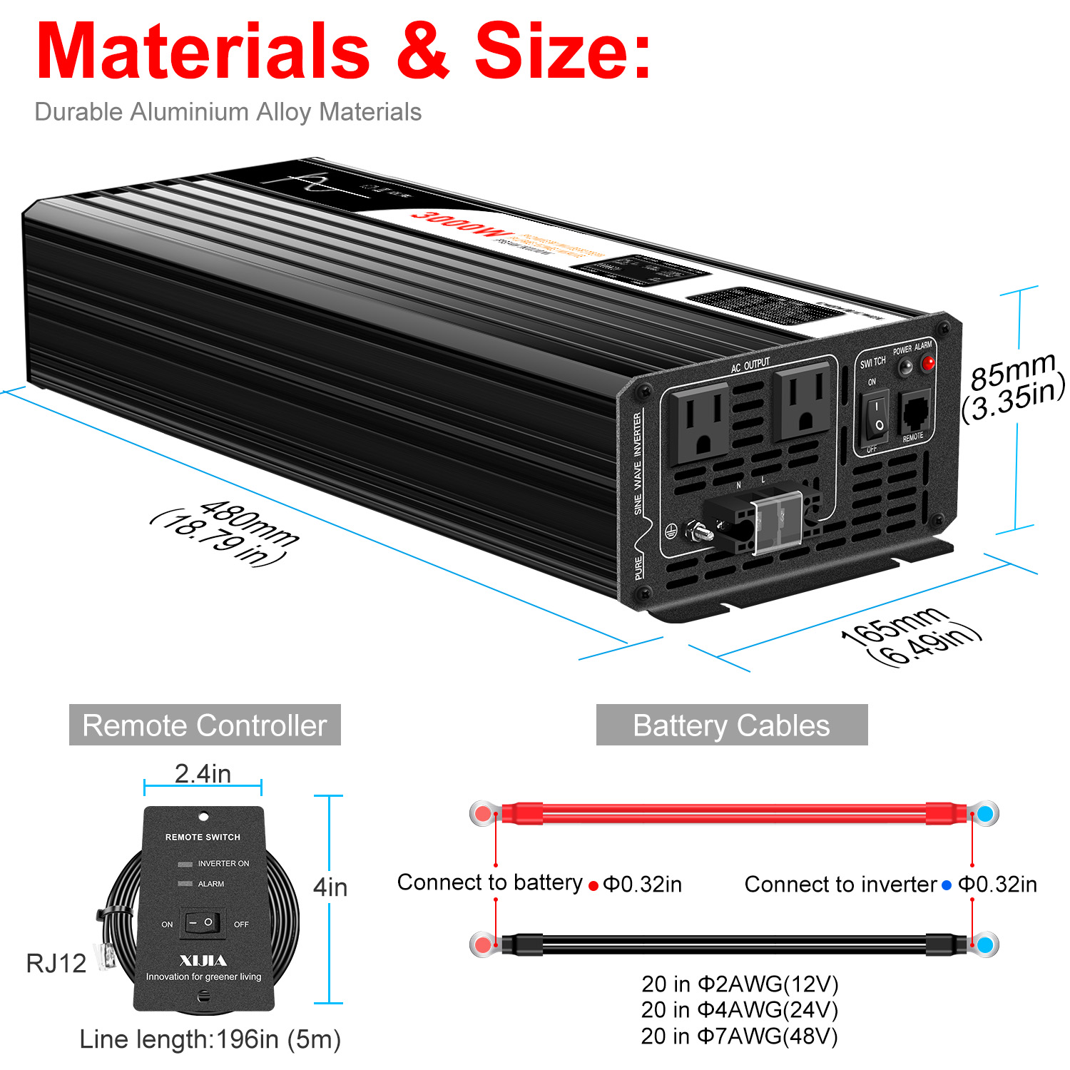 3000W Saf Sinüs Dalga İnvertör - Inverter Pure Sine Wave 60Hz 120V 3000W incelemesi ve fiyatı